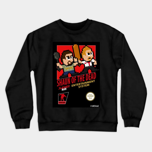 Shaun of the Dead retro 8-bit gaming Crewneck Sweatshirt by WithoutYourHead